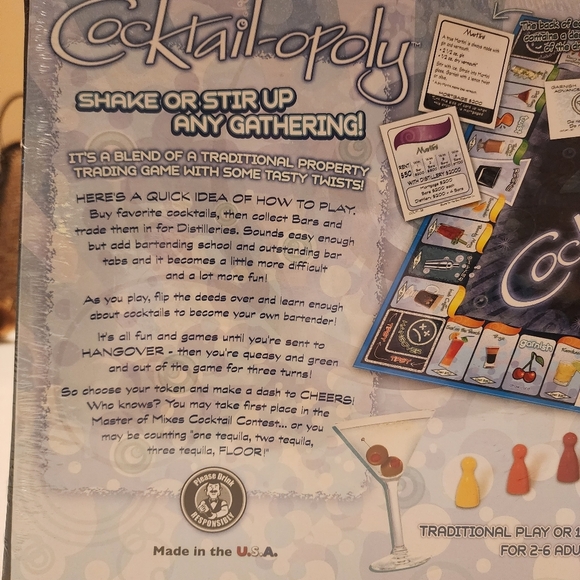 Cocktail-Opoly Board Game Gift - Picture 3 of 3